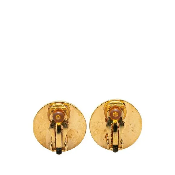 CHANEL Authentic Vintage Gold Logo Earrings - Picture 2 of 3